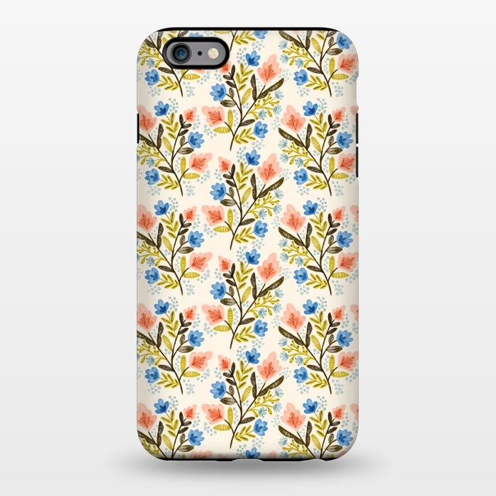 iPhone 6/6s plus StrongFit Peach and Blue Floral by Noonday Design