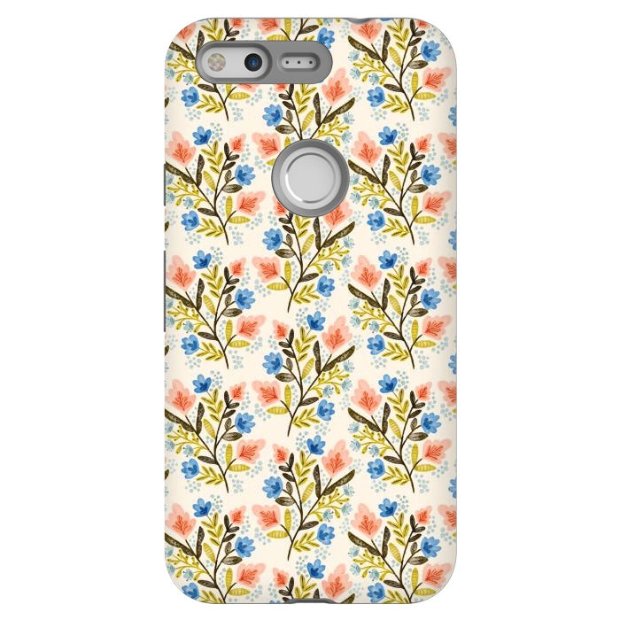 Pixel StrongFit Peach and Blue Floral by Noonday Design
