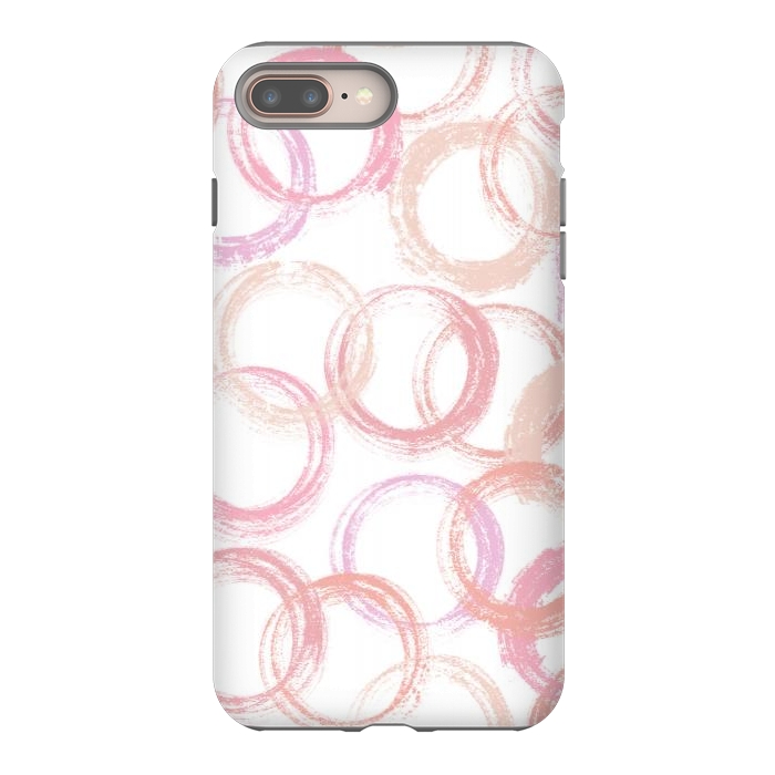 iPhone 7 plus StrongFit Pink Circles by Martina