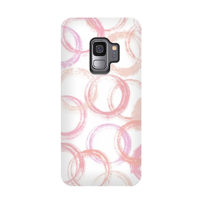 Galaxy S9 StrongFit Pink Circles by Martina
