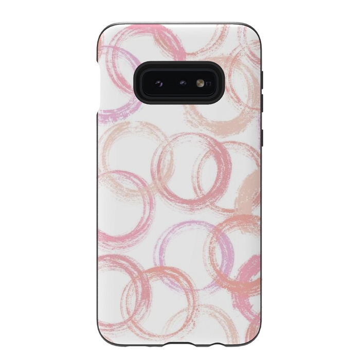 Galaxy S10e StrongFit Pink Circles by Martina