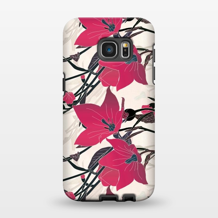 Galaxy S7 EDGE StrongFit Red flowers 2 by Winston