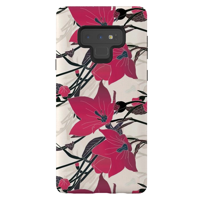 Galaxy Note 9 StrongFit Red flowers 2 by Winston
