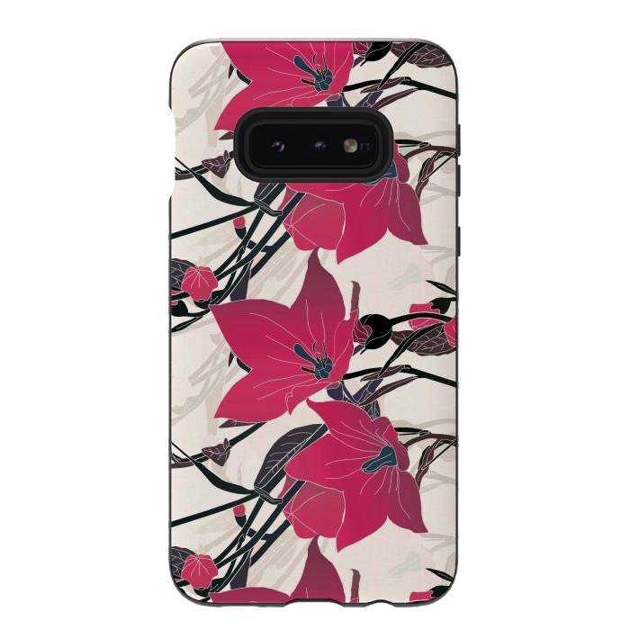 Galaxy S10e StrongFit Red flowers 2 by Winston