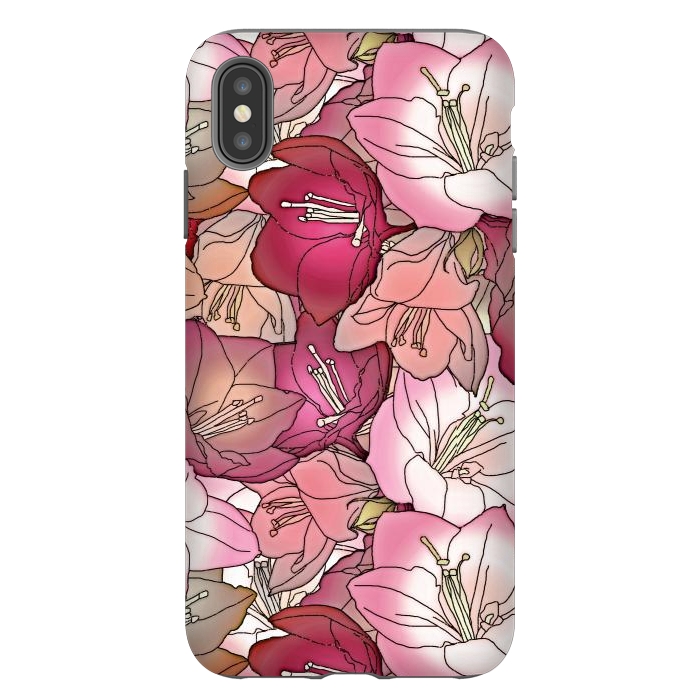 iPhone Xs Max StrongFit Pink flowers  by Winston