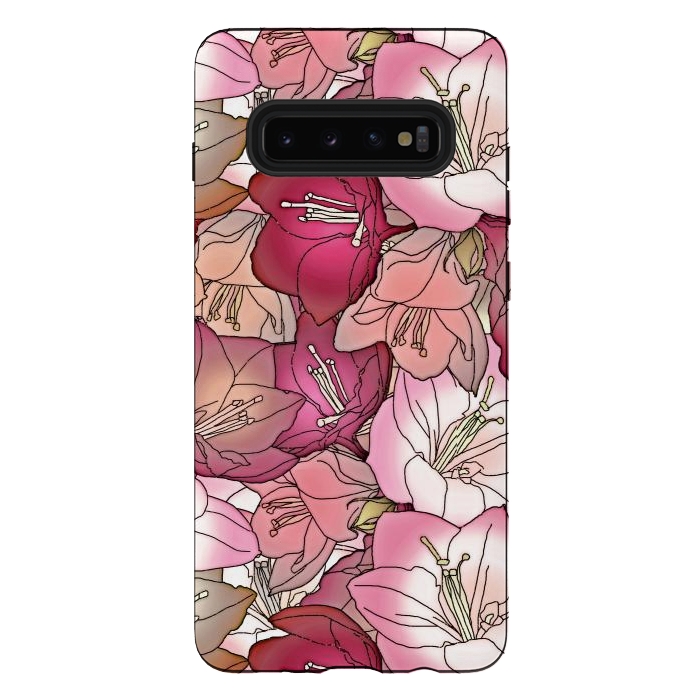 Galaxy S10 plus StrongFit Pink flowers  by Winston