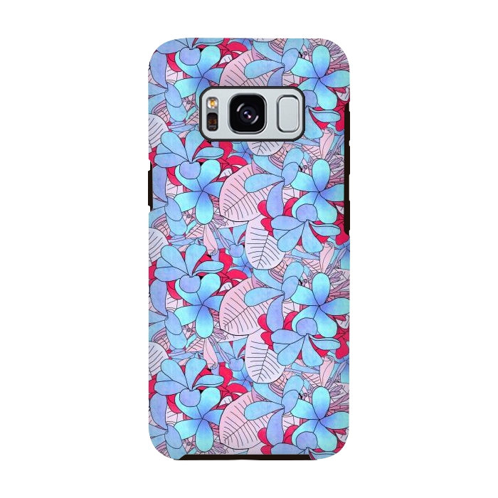 Galaxy S8 StrongFit Red and blue flowers  by Winston