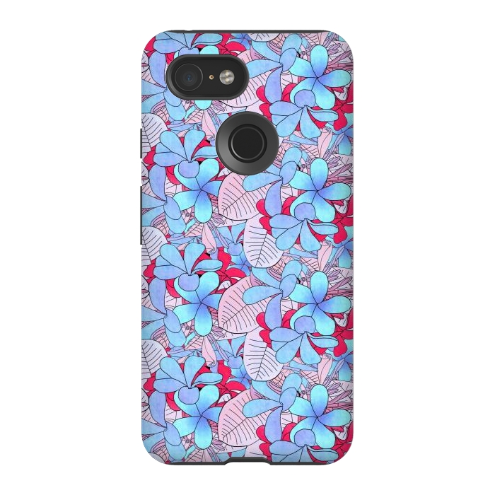 Pixel 3 StrongFit Red and blue flowers  by Winston