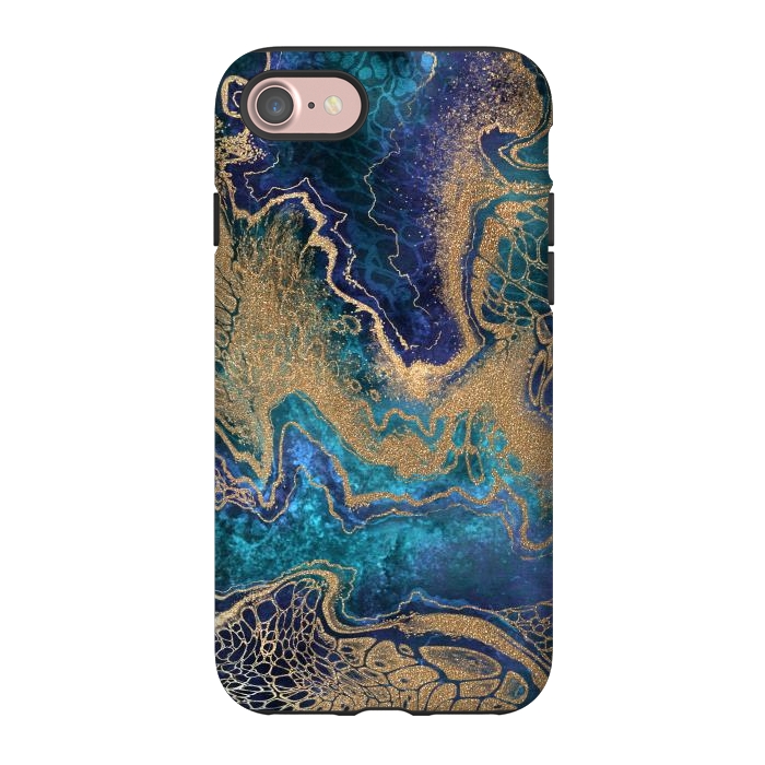 iPhone 7 StrongFit Abstract Background Blue Gold Marble by ArtsCase