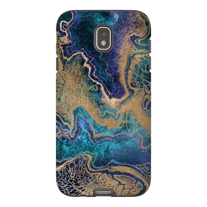 Galaxy J7 StrongFit Abstract Background Blue Gold Marble by ArtsCase