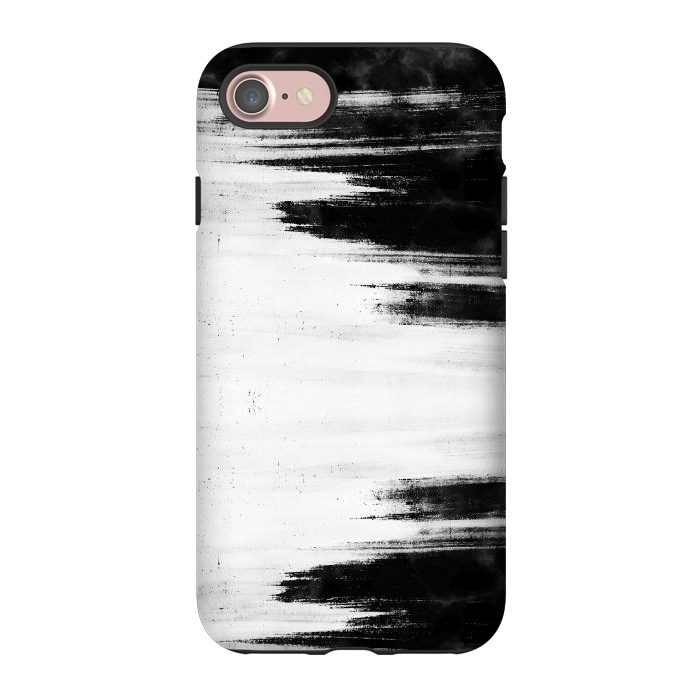 iPhone 7 StrongFit Black and white brushed marble by Oana 