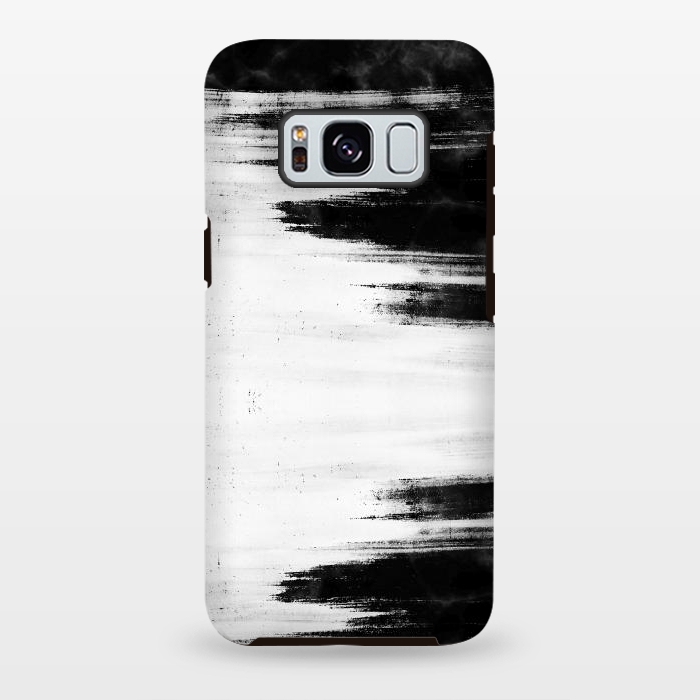 Galaxy S8 plus StrongFit Black and white brushed marble by Oana 