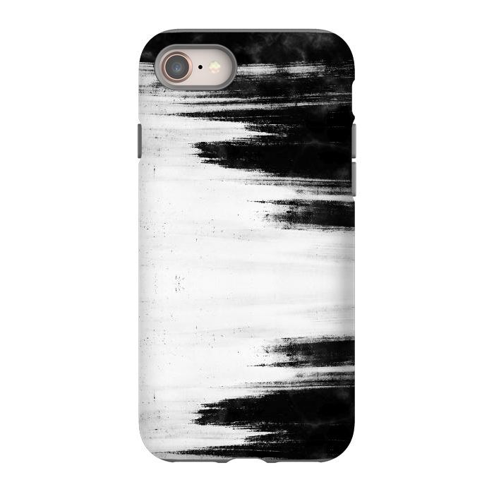 iPhone 8 StrongFit Black and white brushed marble by Oana 