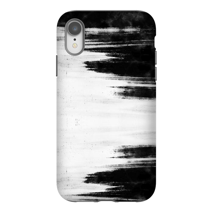 iPhone Xr StrongFit Black and white brushed marble by Oana 
