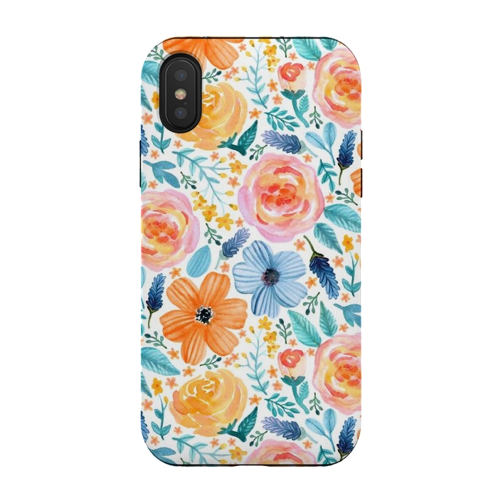iPhone Xs / X StrongFit Bold Blooms by Tangerine-Tane