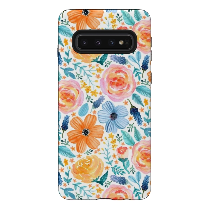 Galaxy S10 StrongFit Bold Blooms by Tangerine-Tane