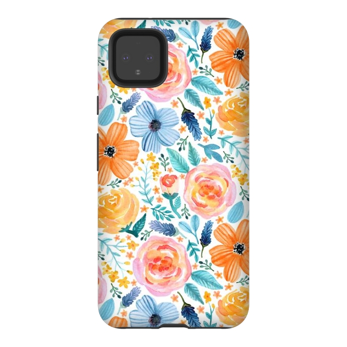 Pixel 4XL StrongFit Bold Blooms by Tangerine-Tane