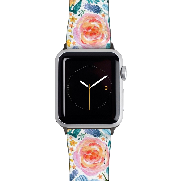 Watch 38mm / 40mm Strap PU leather Bold Blooms by Tangerine-Tane