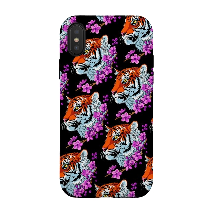 iPhone Xs / X StrongFit Tiger Cherry Tree by Alberto