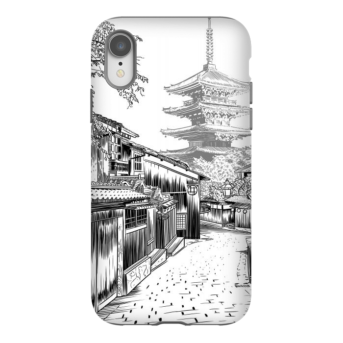 iPhone Xr StrongFit Sketch Street Temple by Alberto
