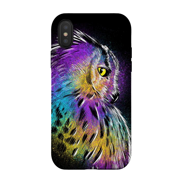 iPhone Xs / X StrongFit Sketch Owl Colorful by Alberto