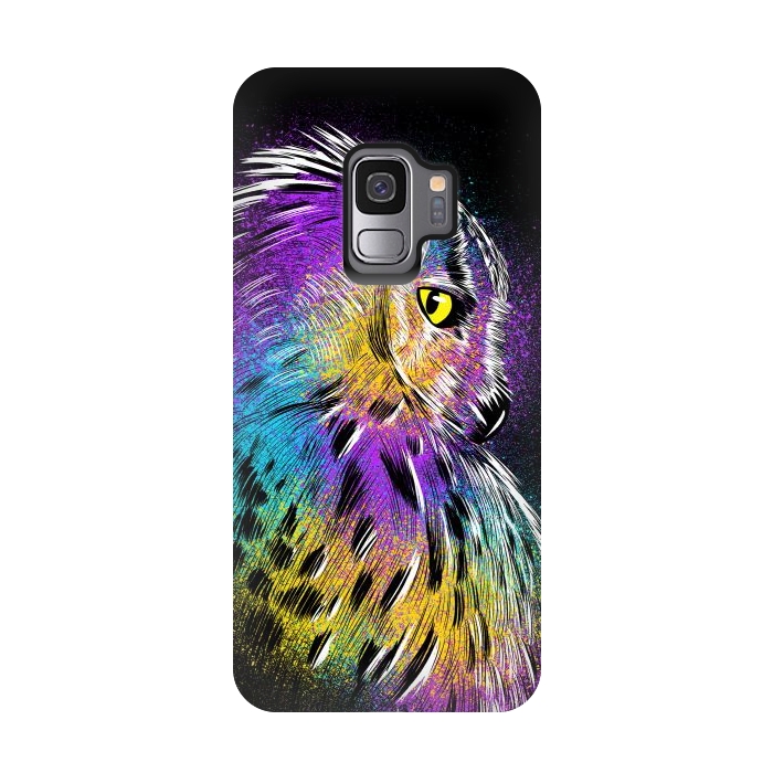 Galaxy S9 StrongFit Sketch Owl Colorful by Alberto