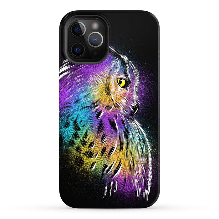 iPhone 12 Pro Max StrongFit Sketch Owl Colorful by Alberto