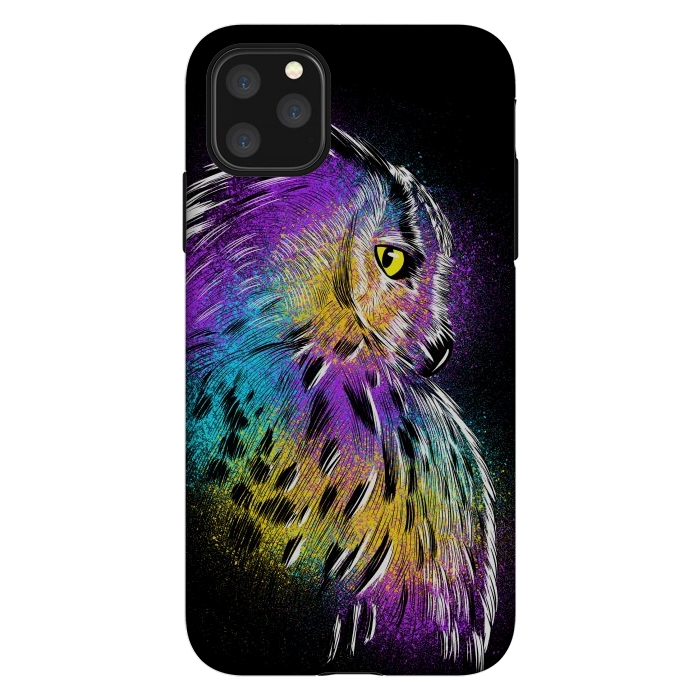iPhone 11 Pro Max StrongFit Sketch Owl Colorful by Alberto