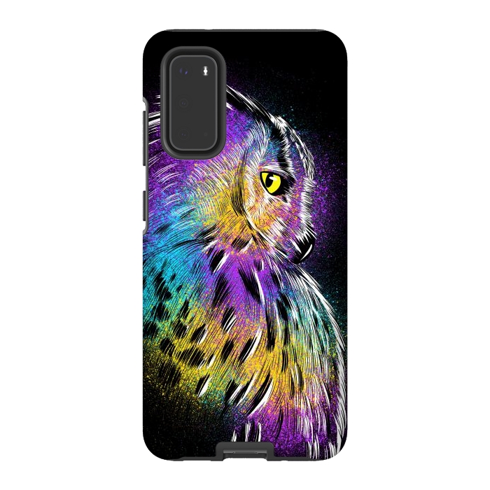 Galaxy S20 StrongFit Sketch Owl Colorful by Alberto