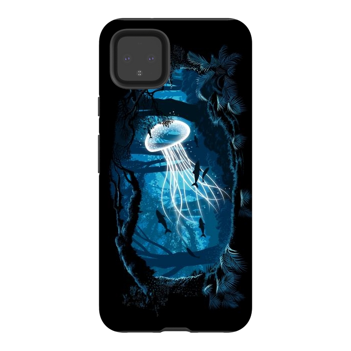 Pixel 4XL StrongFit Jelly Fish Forest by Alberto