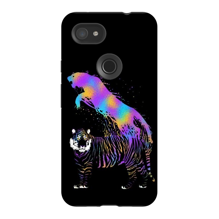 Pixel 3AXL StrongFit Tiger ink colorful by Alberto
