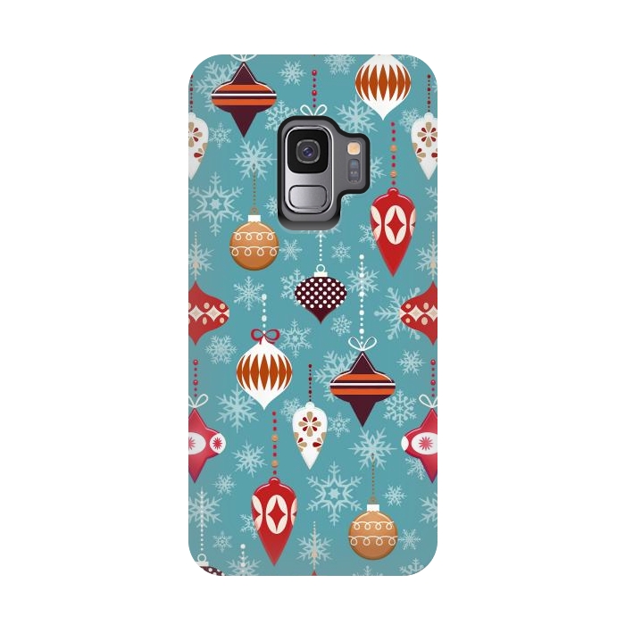Galaxy S9 StrongFit Colorful decorated Christmas ornaments by Oana 