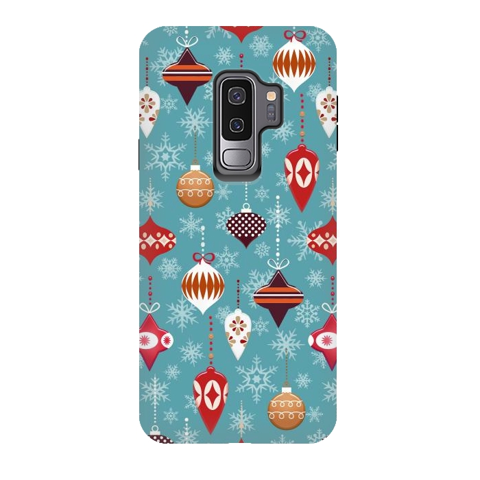 Galaxy S9 plus StrongFit Colorful decorated Christmas ornaments by Oana 