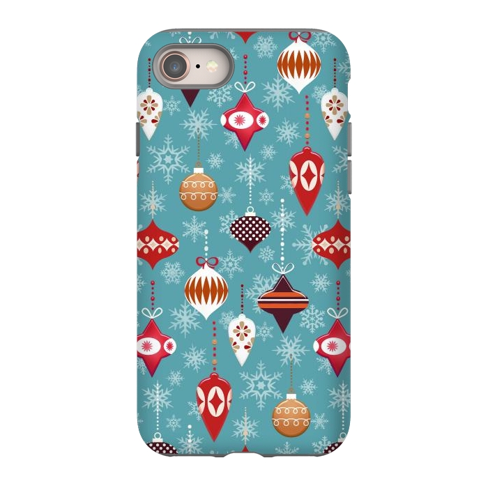iPhone 8 StrongFit Colorful decorated Christmas ornaments by Oana 
