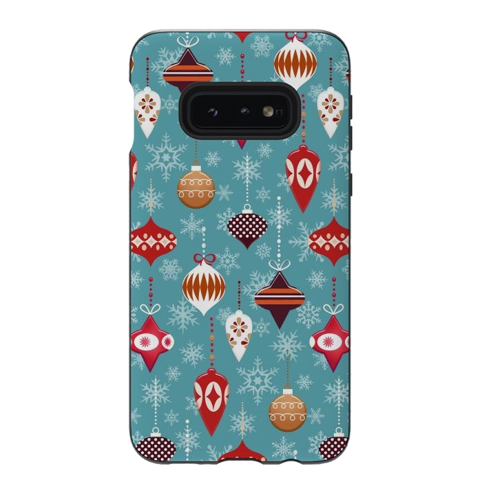 Galaxy S10e StrongFit Colorful decorated Christmas ornaments by Oana 