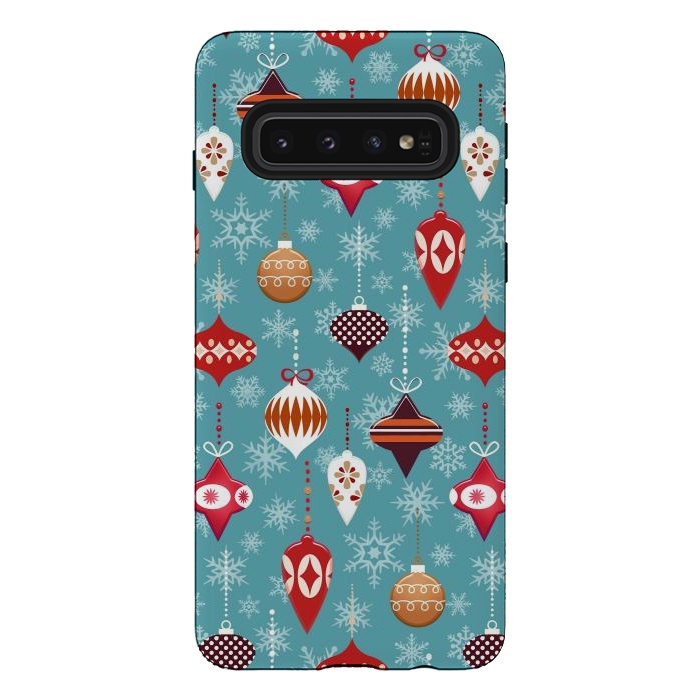 Galaxy S10 StrongFit Colorful decorated Christmas ornaments by Oana 