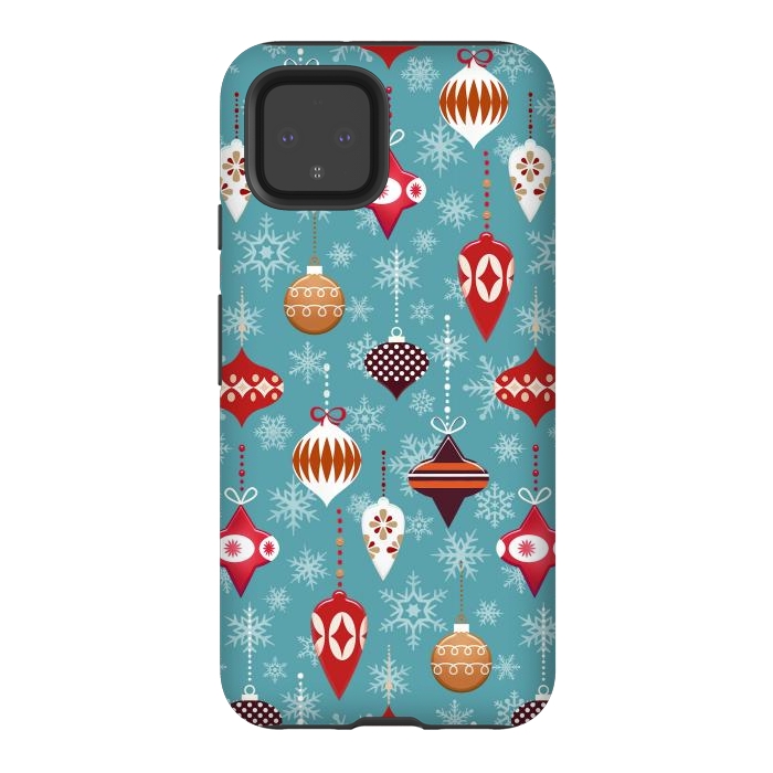 Pixel 4 StrongFit Colorful decorated Christmas ornaments by Oana 