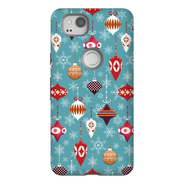 Pixel 2 StrongFit Colorful decorated Christmas ornaments by Oana 