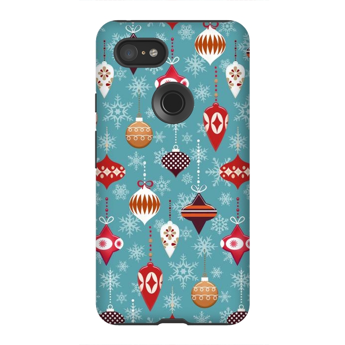 Pixel 3XL StrongFit Colorful decorated Christmas ornaments by Oana 