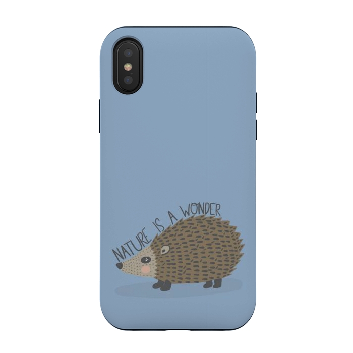 iPhone Xs / X StrongFit Nature is a Wonder Hedgehog  by Edith May