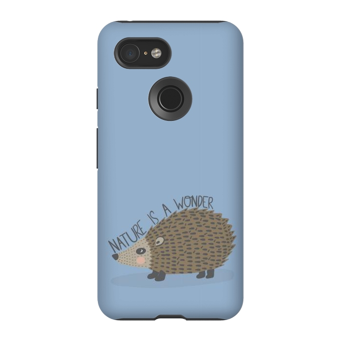 Pixel 3 StrongFit Nature is a Wonder Hedgehog  by Edith May
