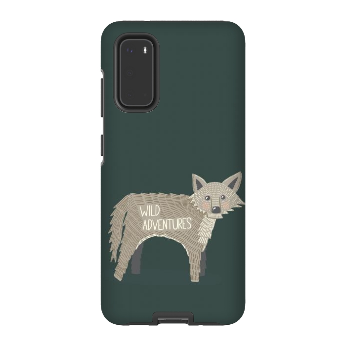 Galaxy S20 StrongFit Wild Adventures Wolf  by Edith May