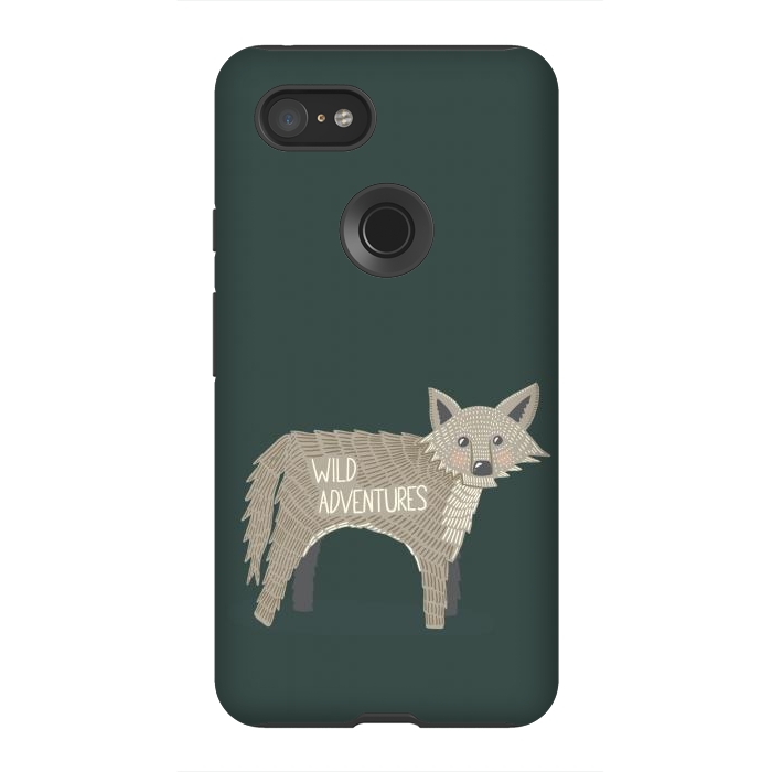 Pixel 3XL StrongFit Wild Adventures Wolf  by Edith May