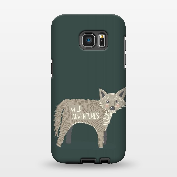 Galaxy S7 EDGE StrongFit Wild Adventures Wolf  by Edith May