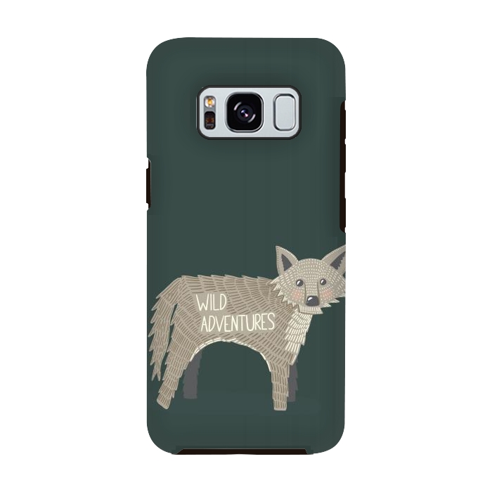 Galaxy S8 StrongFit Wild Adventures Wolf  by Edith May