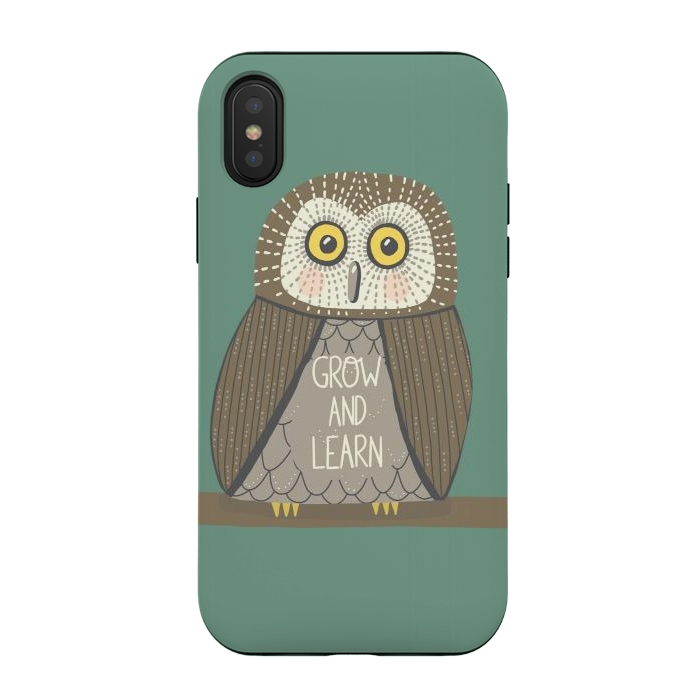 iPhone Xs / X StrongFit Grow and Learn Owl  by Edith May