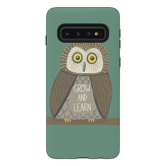 Galaxy S10 StrongFit Grow and Learn Owl  by Edith May