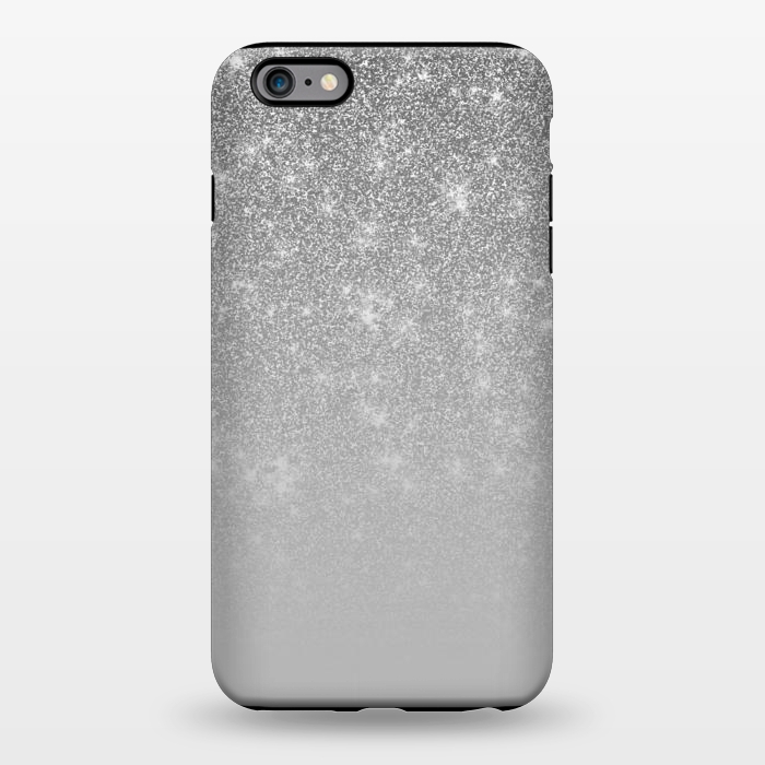 iPhone 6/6s plus StrongFit Glam Silver Glitter Grey Ombre Gradient by Julie Erin Designs