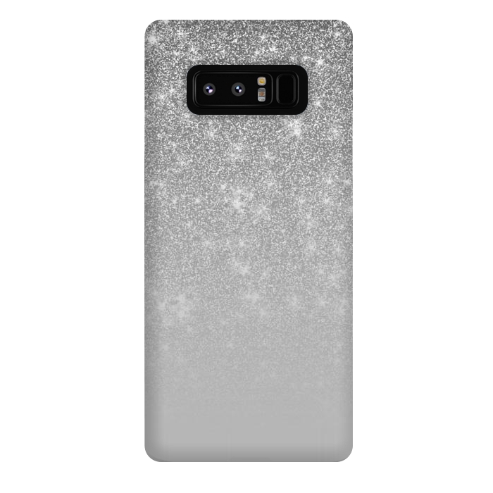 Galaxy Note 8 StrongFit Glam Silver Glitter Grey Ombre Gradient by Julie Erin Designs