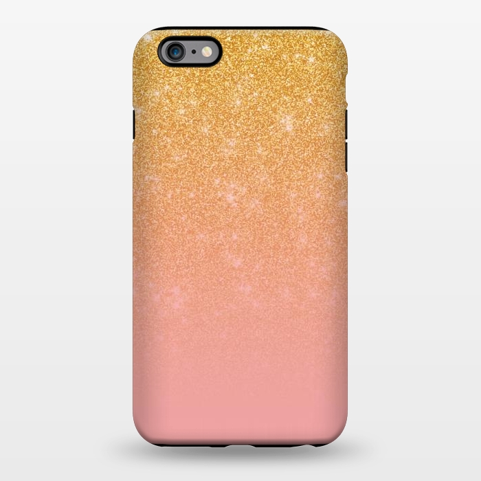 iPhone 6/6s plus StrongFit Girly Gold and Pink Glitter Ombre Gradient by Julie Erin Designs